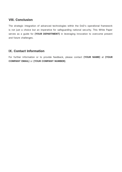 Free DOD White Paper Template to Edit Online