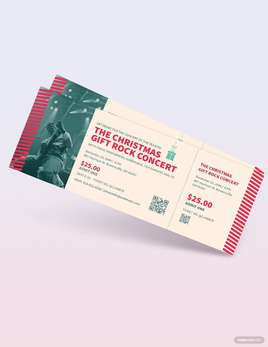 Christmas Gift Concert Ticket Template