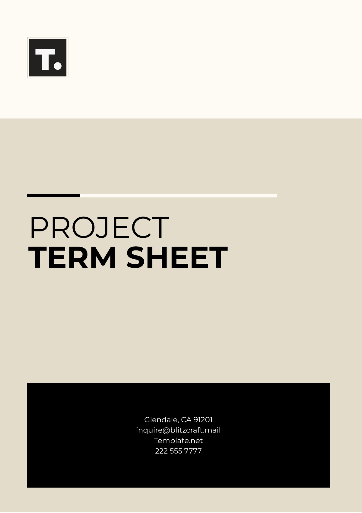 Aesthetic Project Term Sheet Template