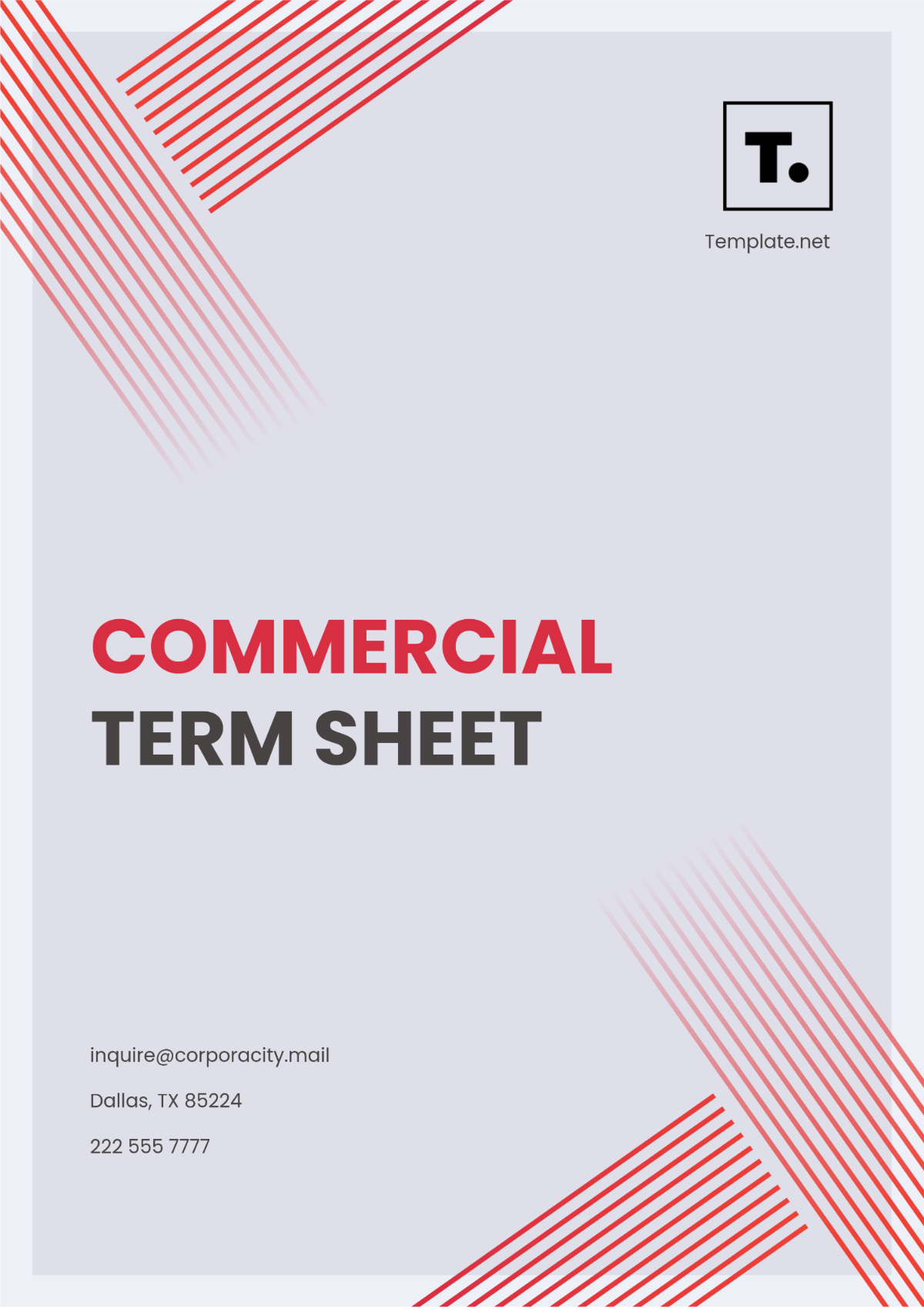 Commercial Term Sheet Template