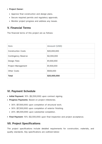 Free Construction Term Sheet Template to Edit Online
