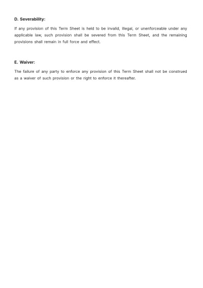 Free Business Term Sheet Template to Edit Online
