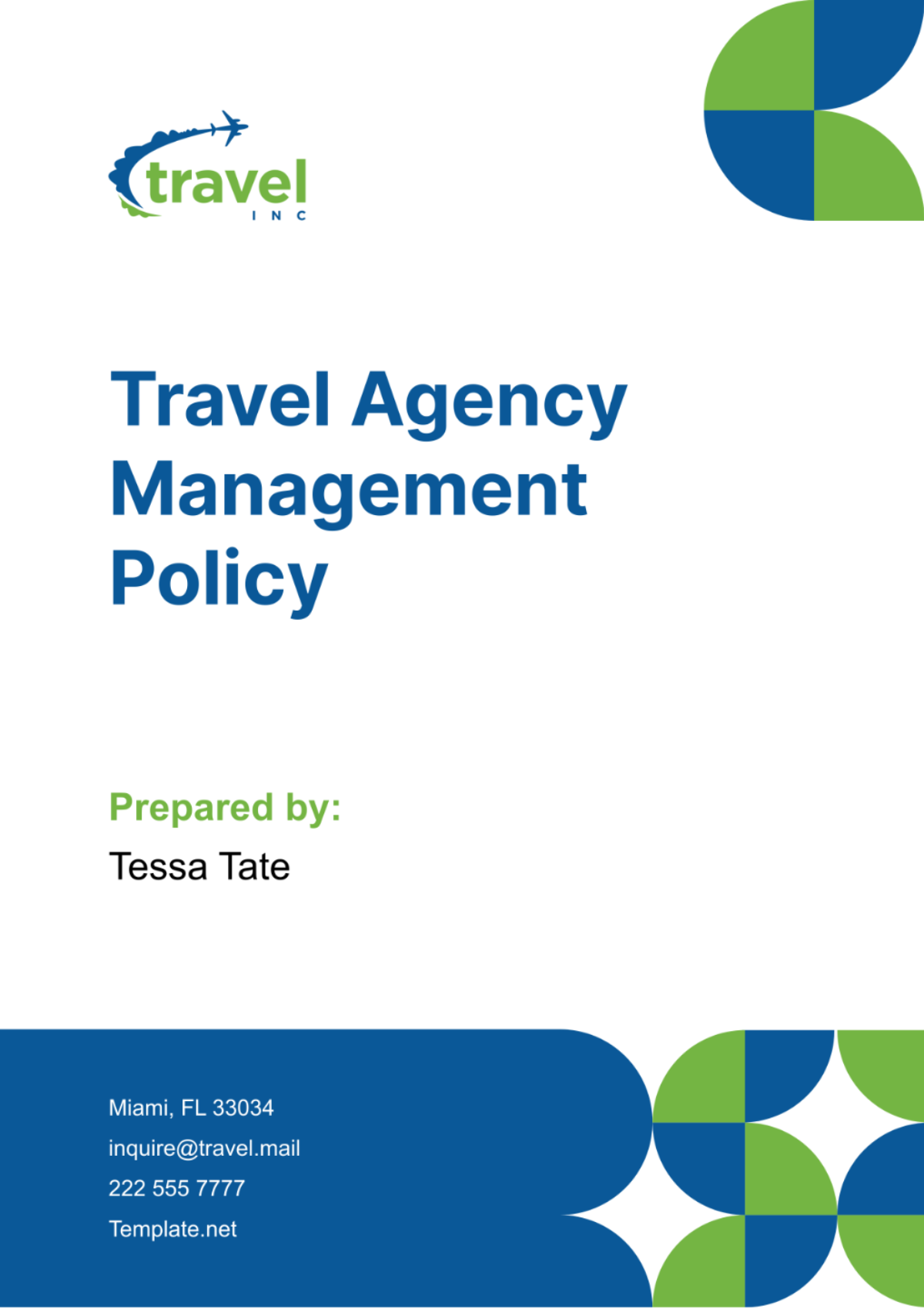 Travel Agency Management Policy Template - Edit Online & Download