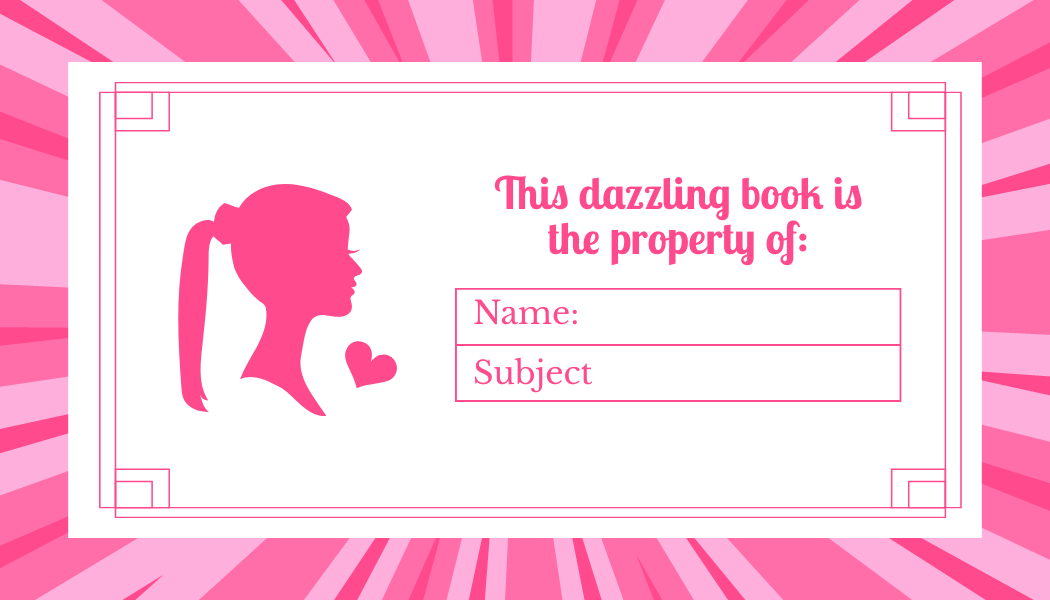 Free Barbie Book Label Template