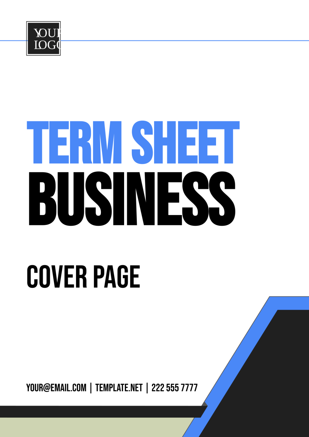 Term Sheet Business Cover Page