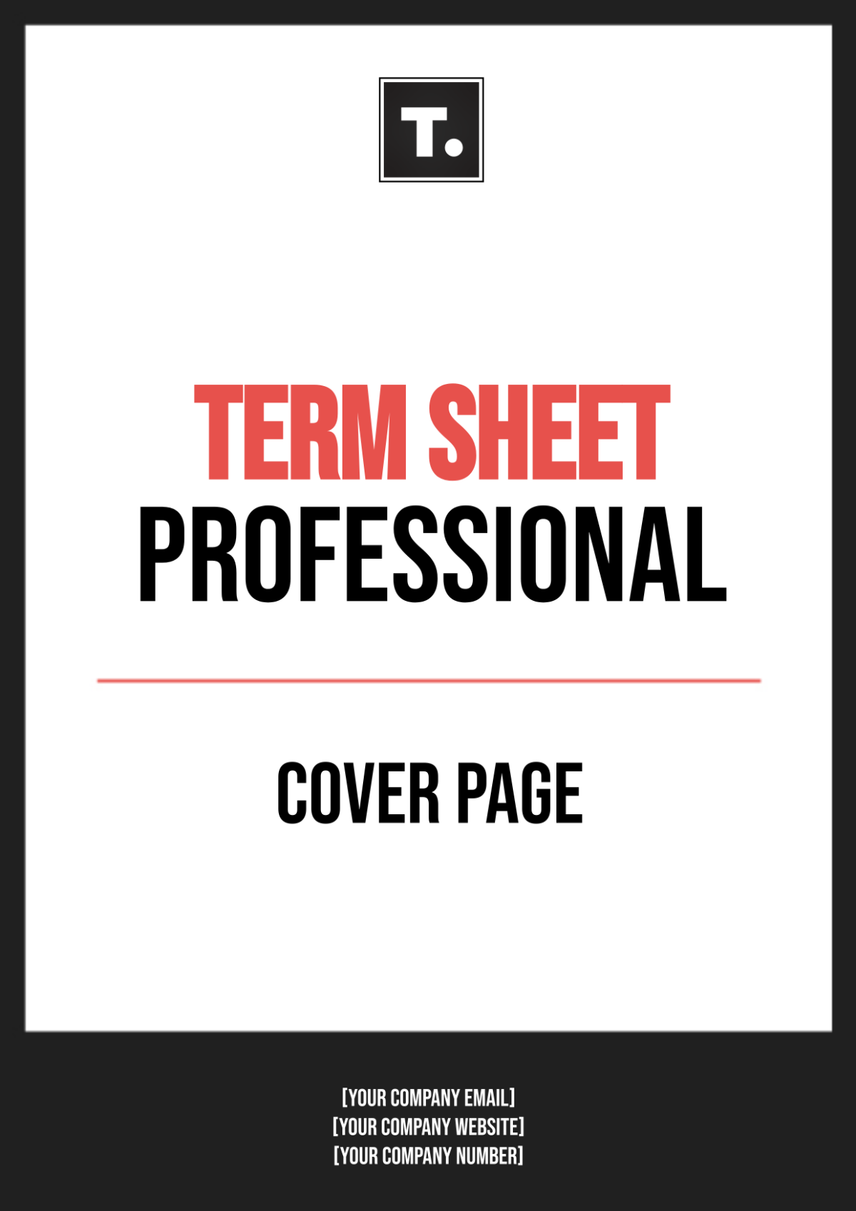 Term Sheet Professional Cover Page