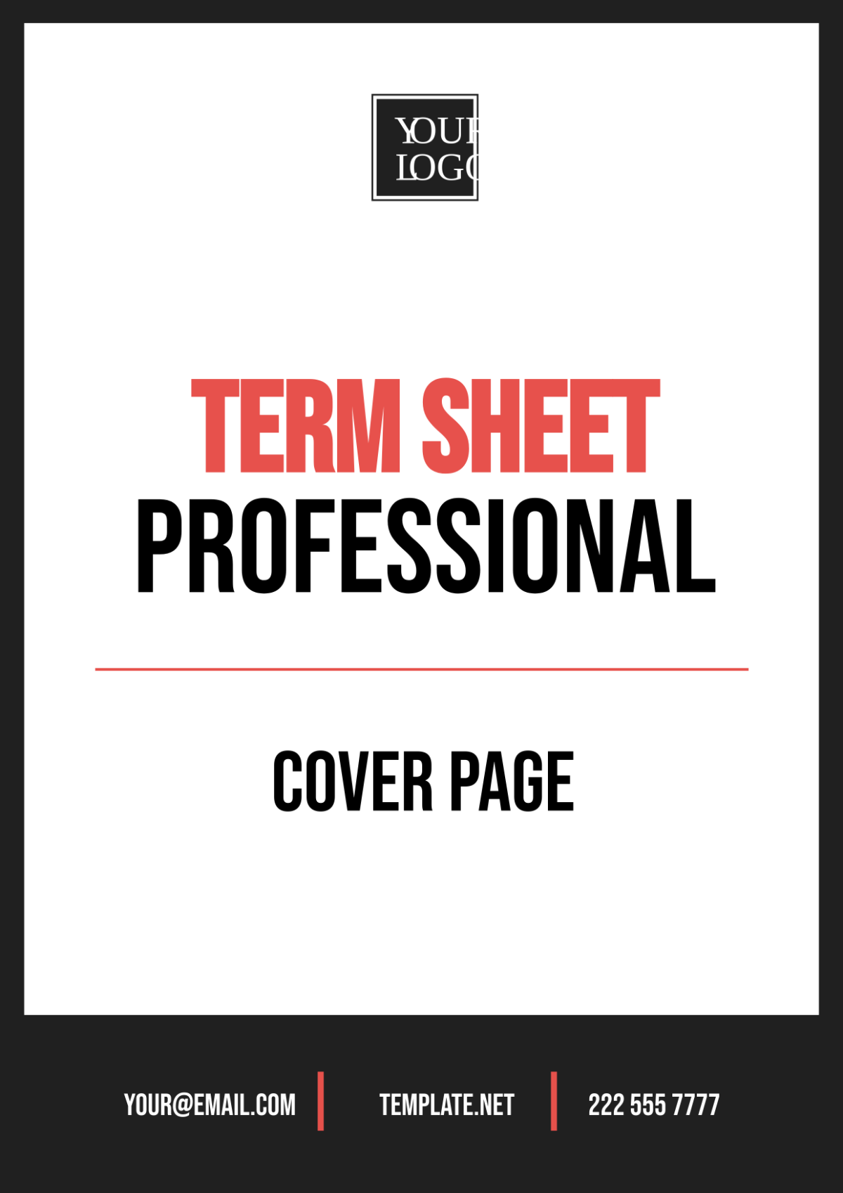 Term Sheet Professional Cover Page