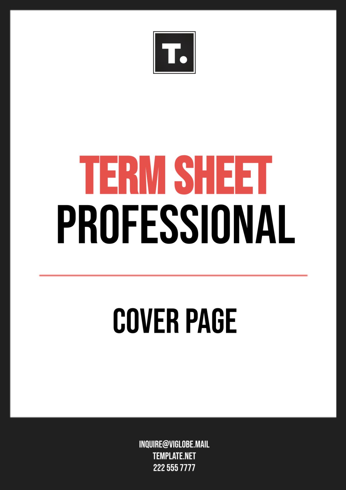 Term Sheet Professional Cover Page Template - Edit Online & Download