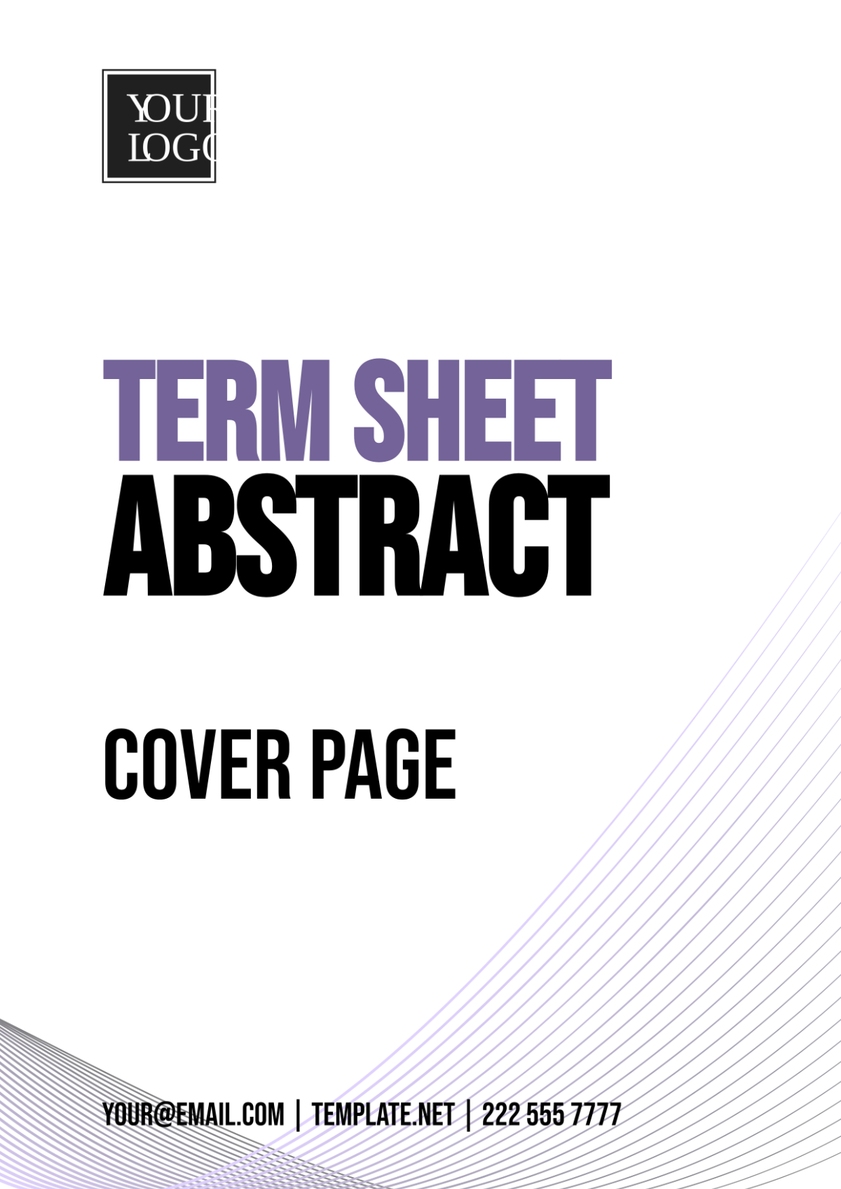Term Sheet Abstract Cover Page Template