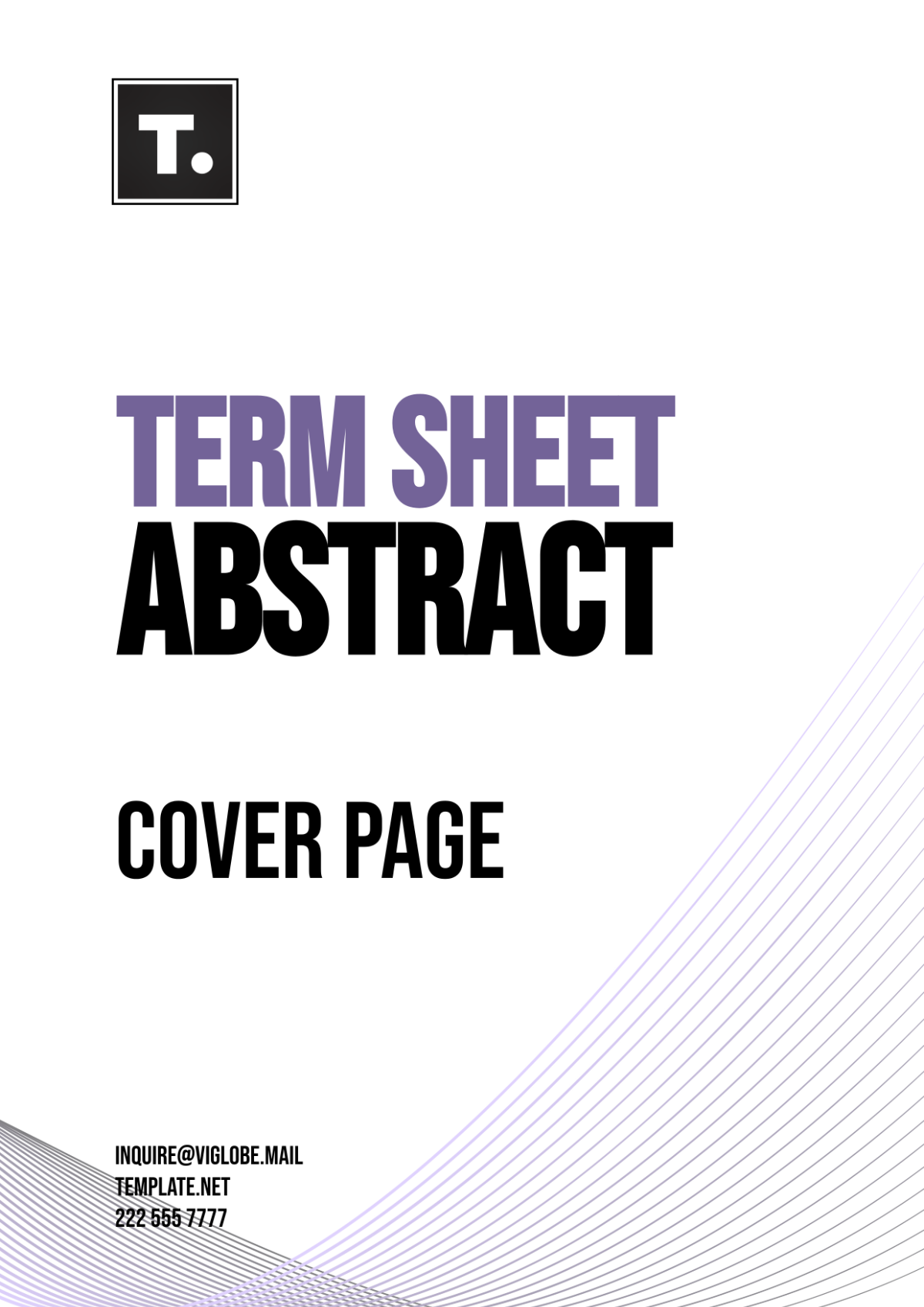 Term Sheet Abstract Cover Page Template - Edit Online & Download