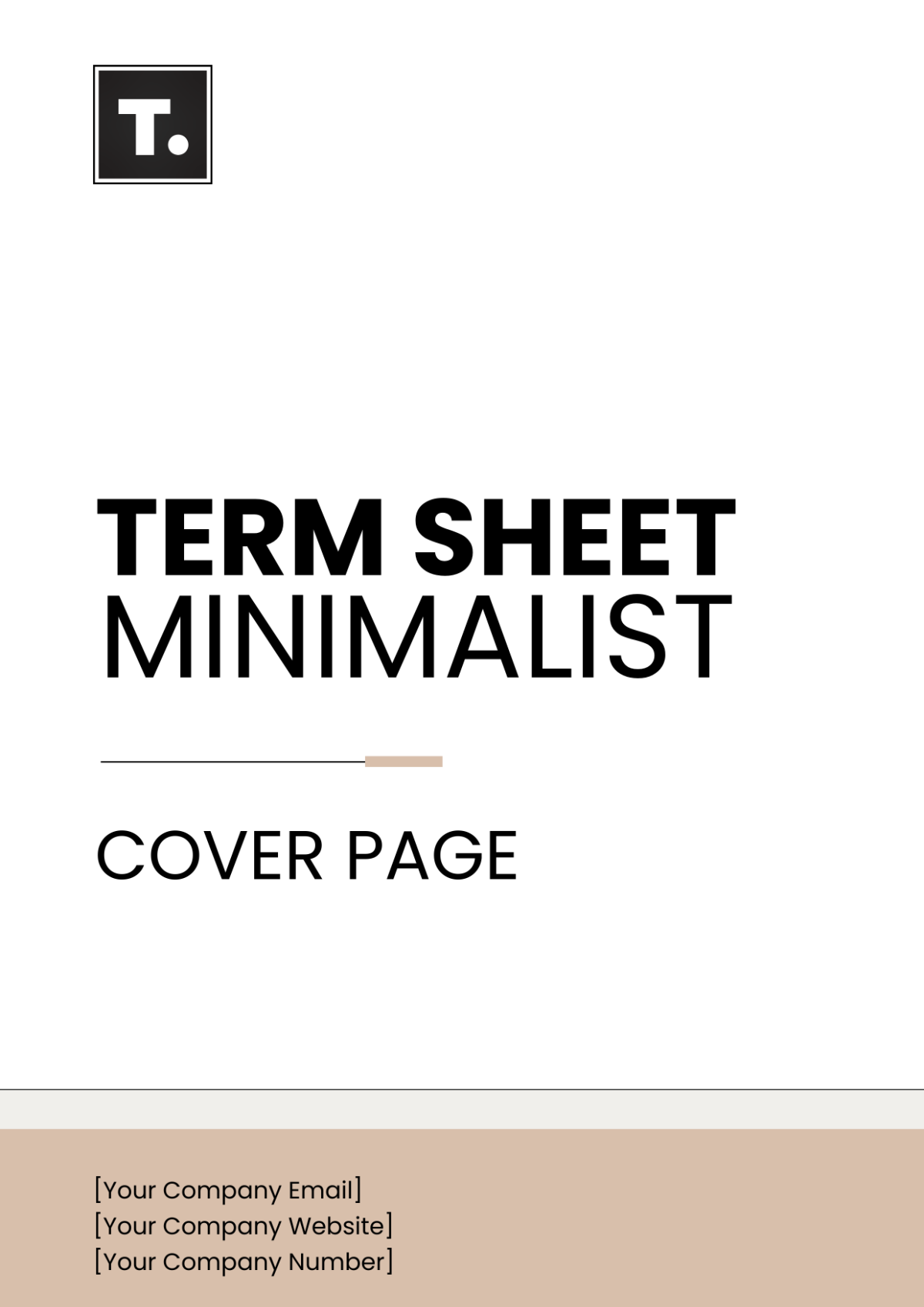 Term Sheet Minimalist Cover Page