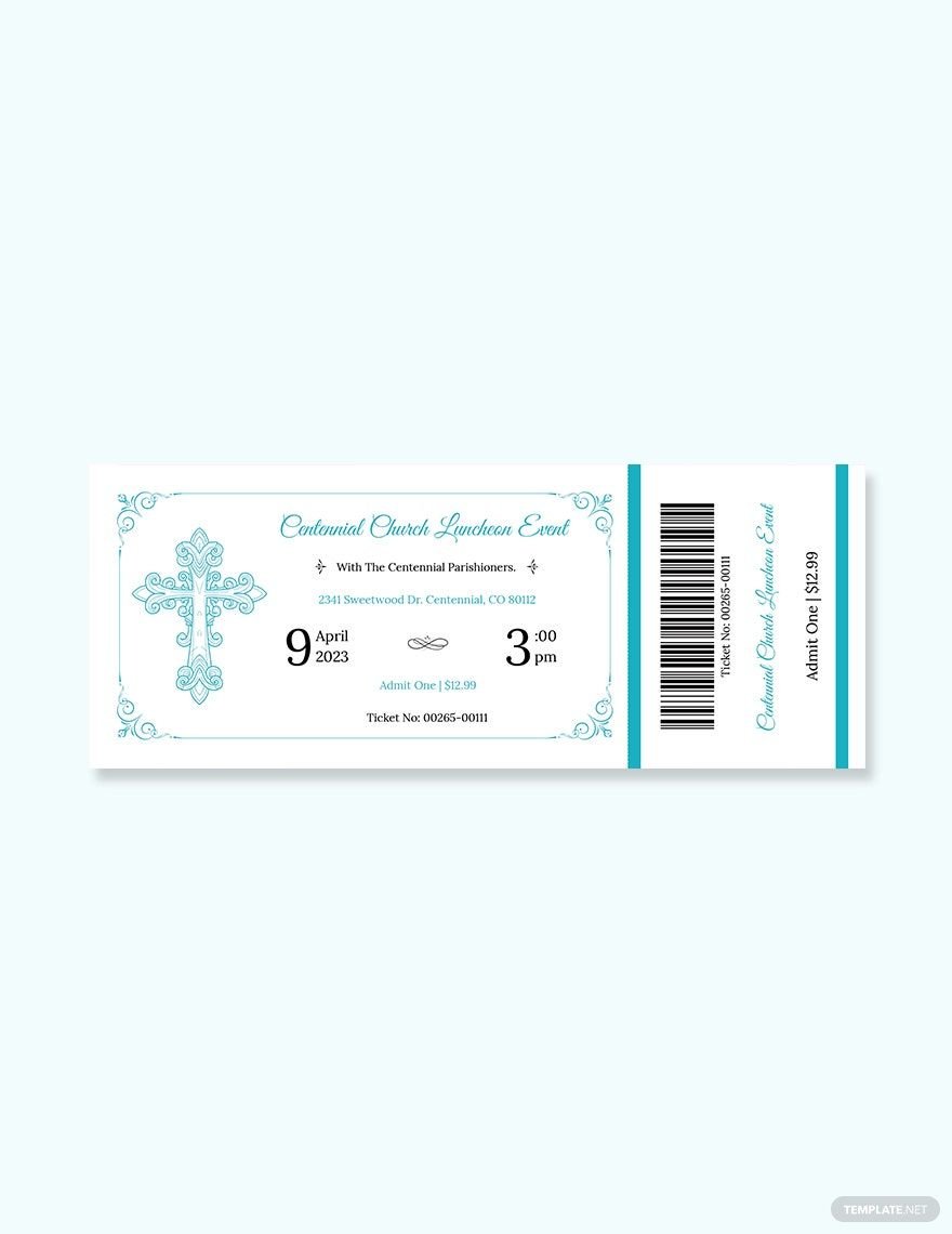 Free Church Luncheon Ticket Template