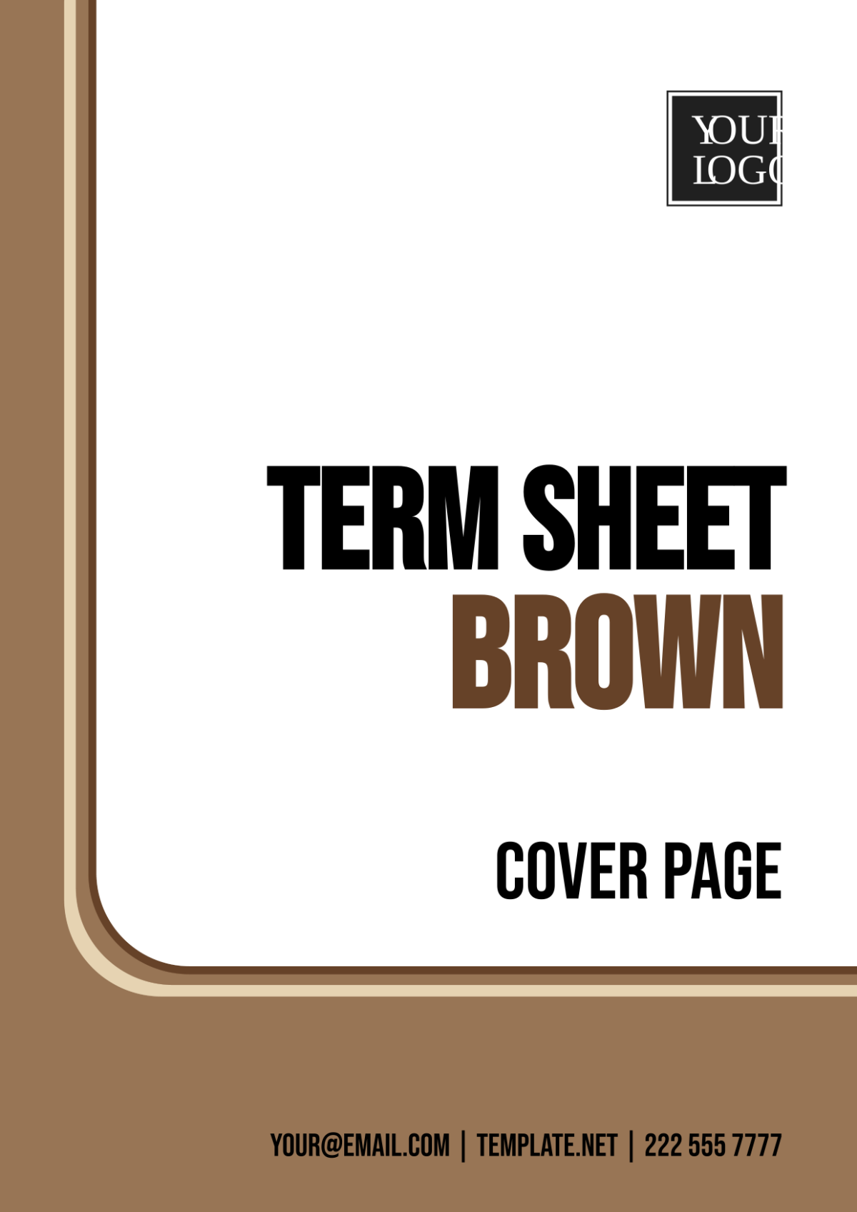 Term Sheet Brown Cover Page Template