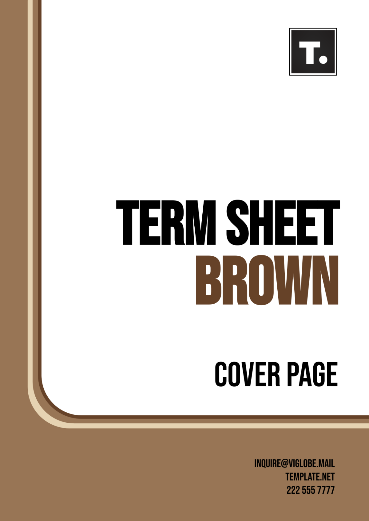 Term Sheet Brown Cover Page Template - Edit Online & Download