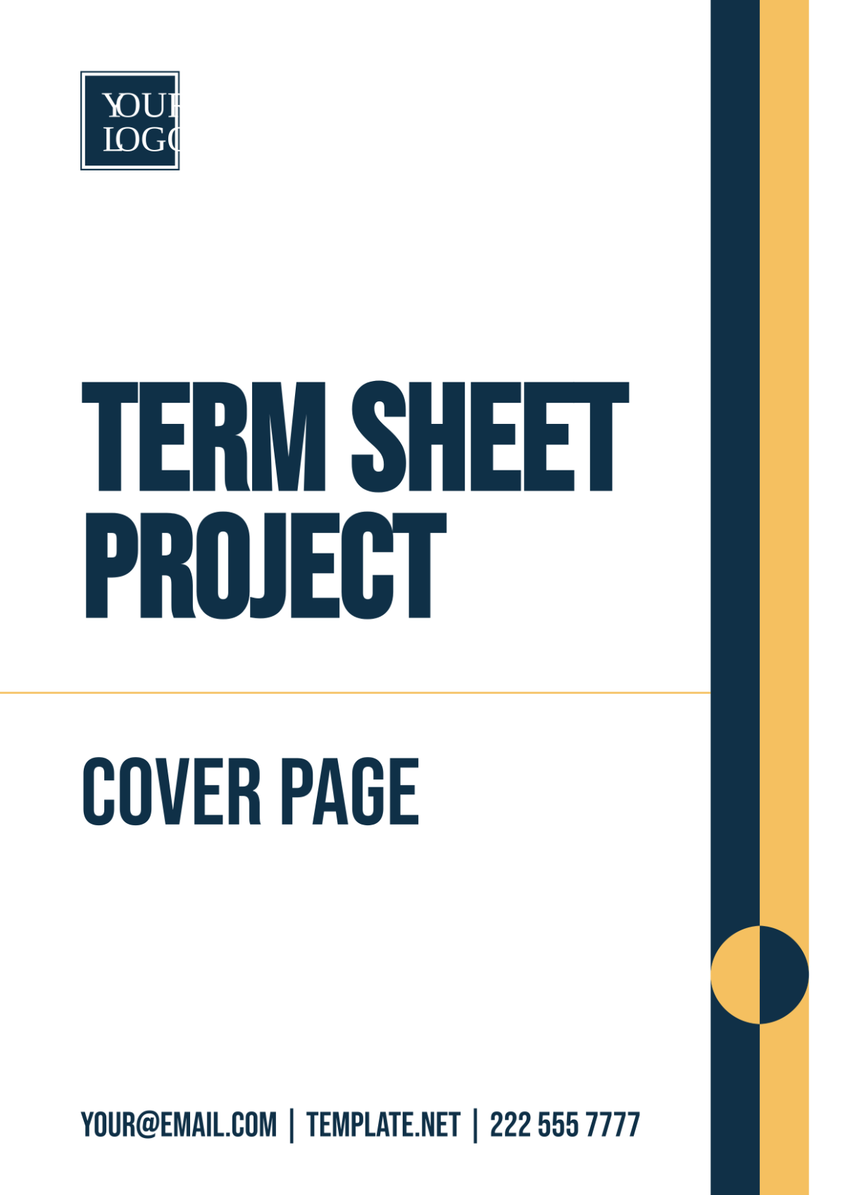Term Sheet Project Cover Page