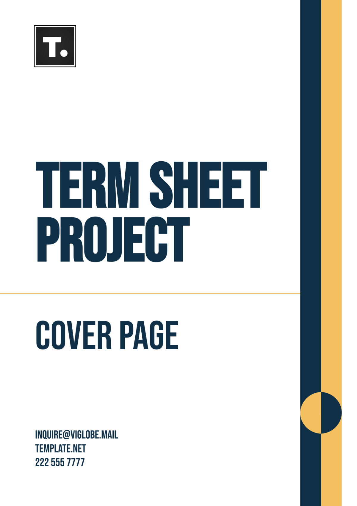 Term Sheet Project Cover Page Template - Edit Online & Download