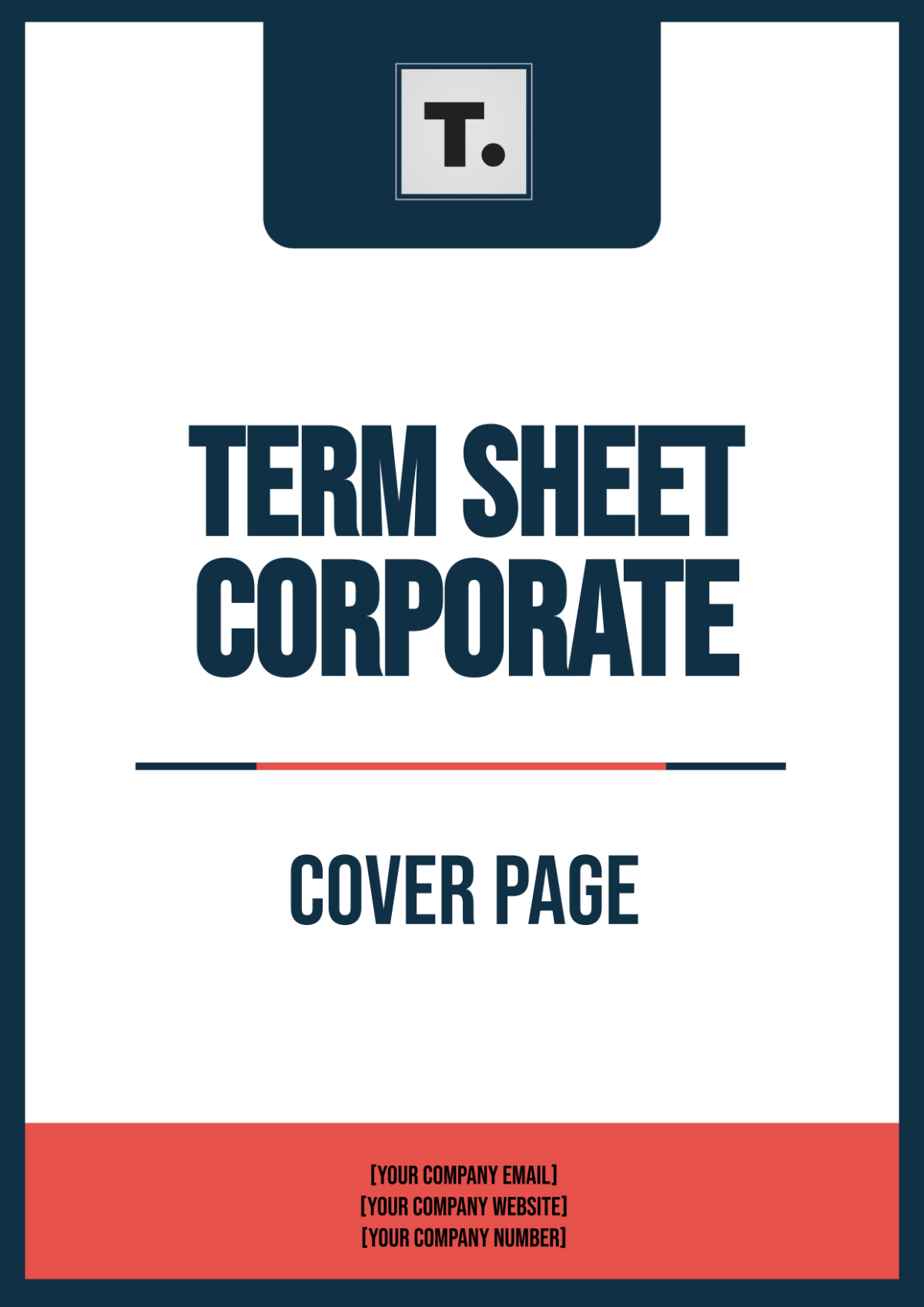 Free Term Sheet Corporate Cover Page Template