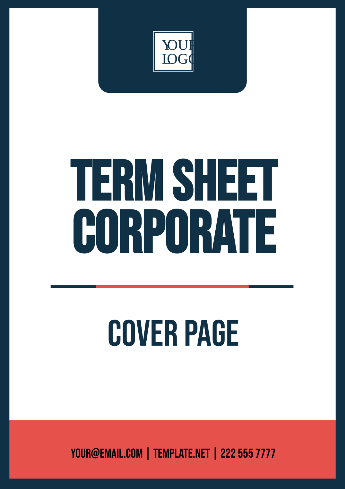 Term Sheet Corporate Cover Page