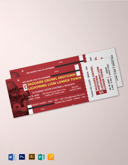 16 Football Ticket Designs ideas  ticket design, football ticket