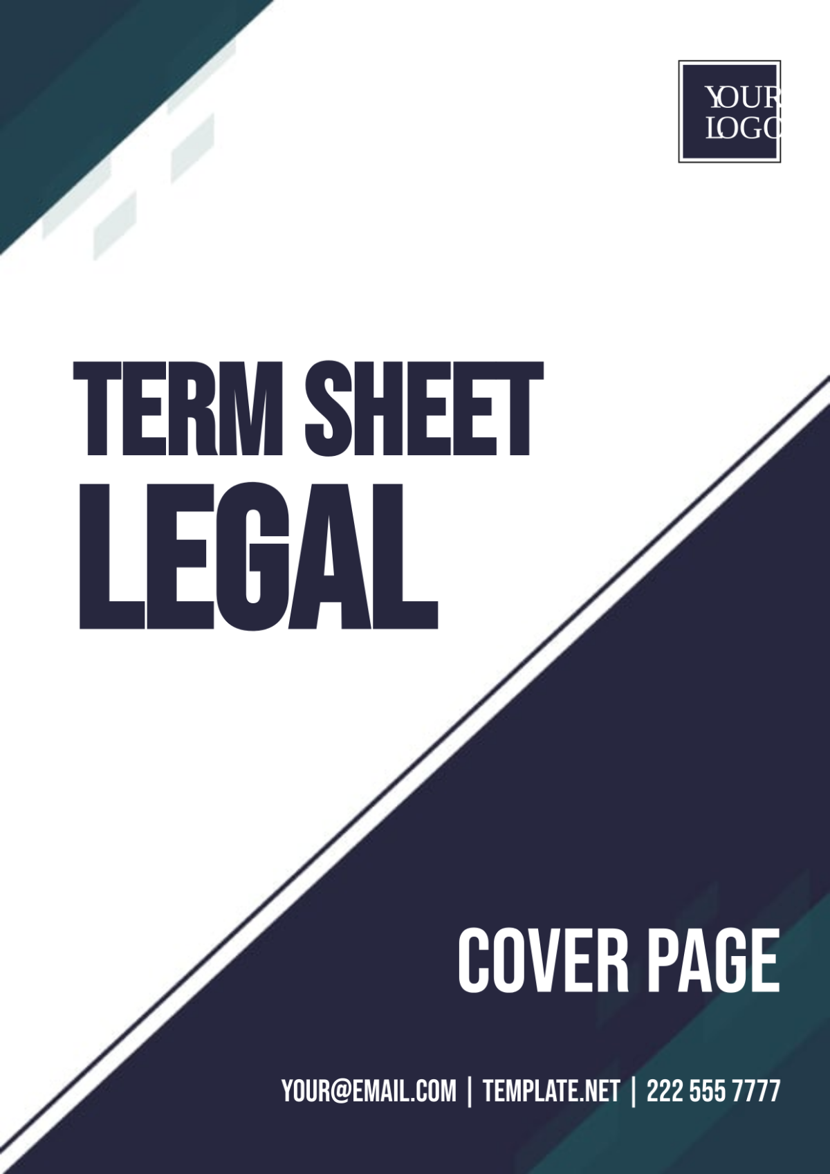 Term Sheet Legal Cover Page Template