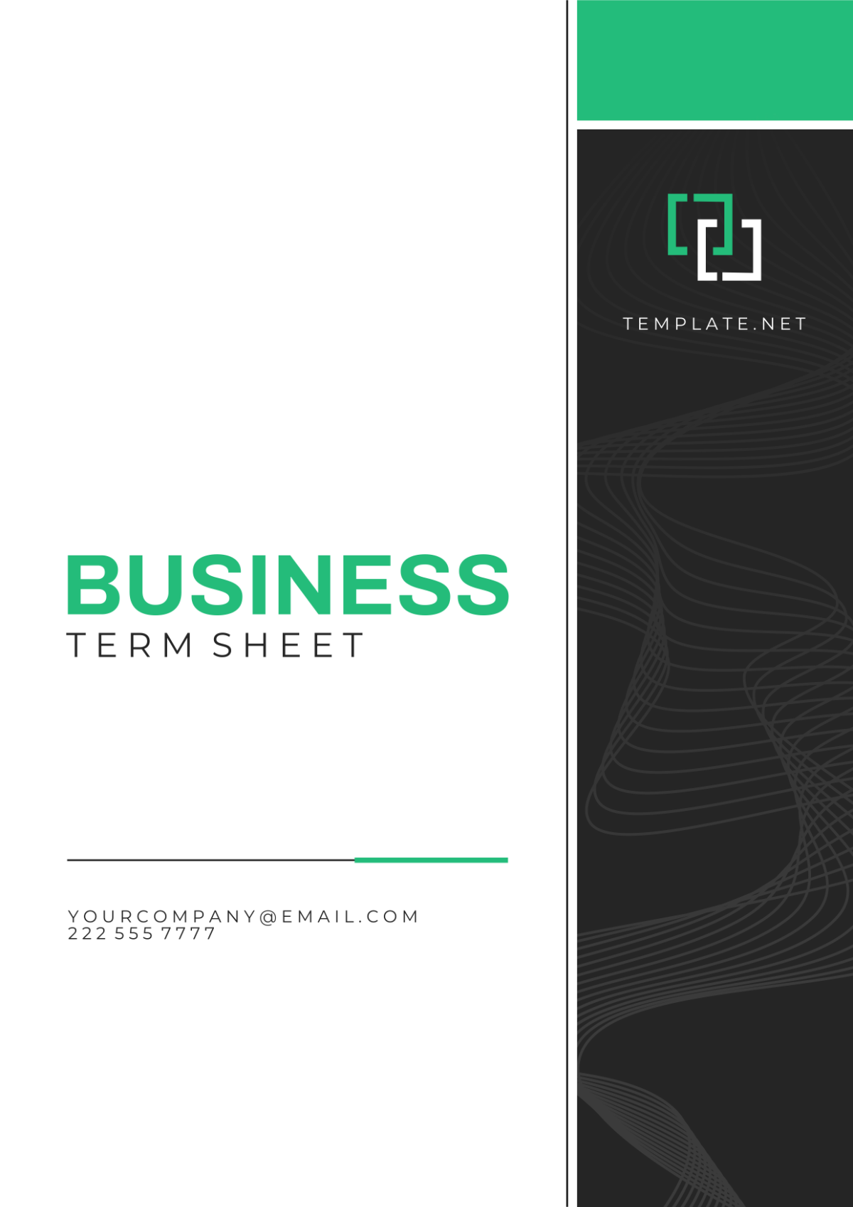 Business Term Sheet Cover Page