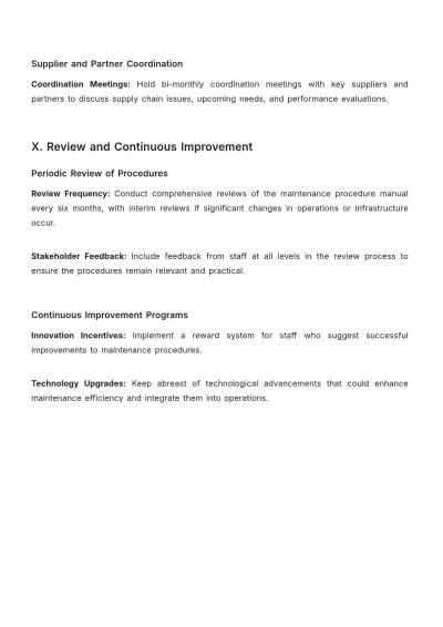 Free Travel Agency Maintenance Procedure Template to Edit Online