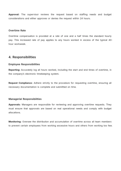 Free Travel Agency Overtime Procedure Template to Edit Online