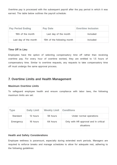 Free Travel Agency Overtime Procedure Template to Edit Online