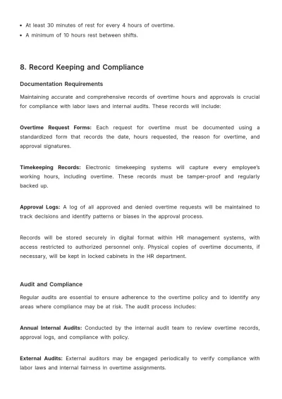 Free Travel Agency Overtime Procedure Template to Edit Online