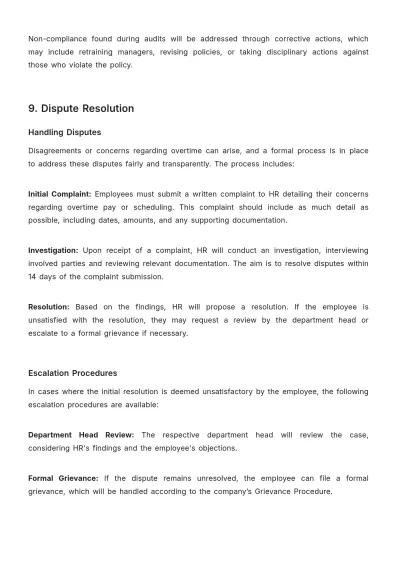 Free Travel Agency Overtime Procedure Template to Edit Online