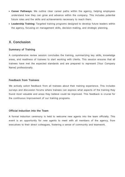 Free Travel Agency Training Procedure Template to Edit Online