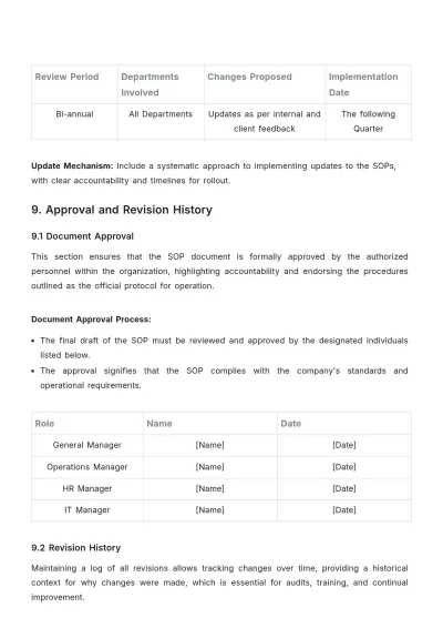 Free Travel Agency SOP Template to Edit Online