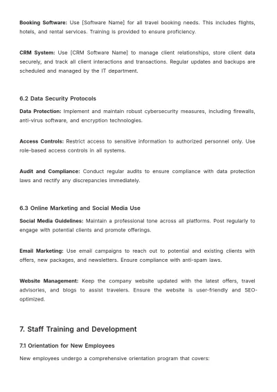 Free Travel Agency SOP Template to Edit Online