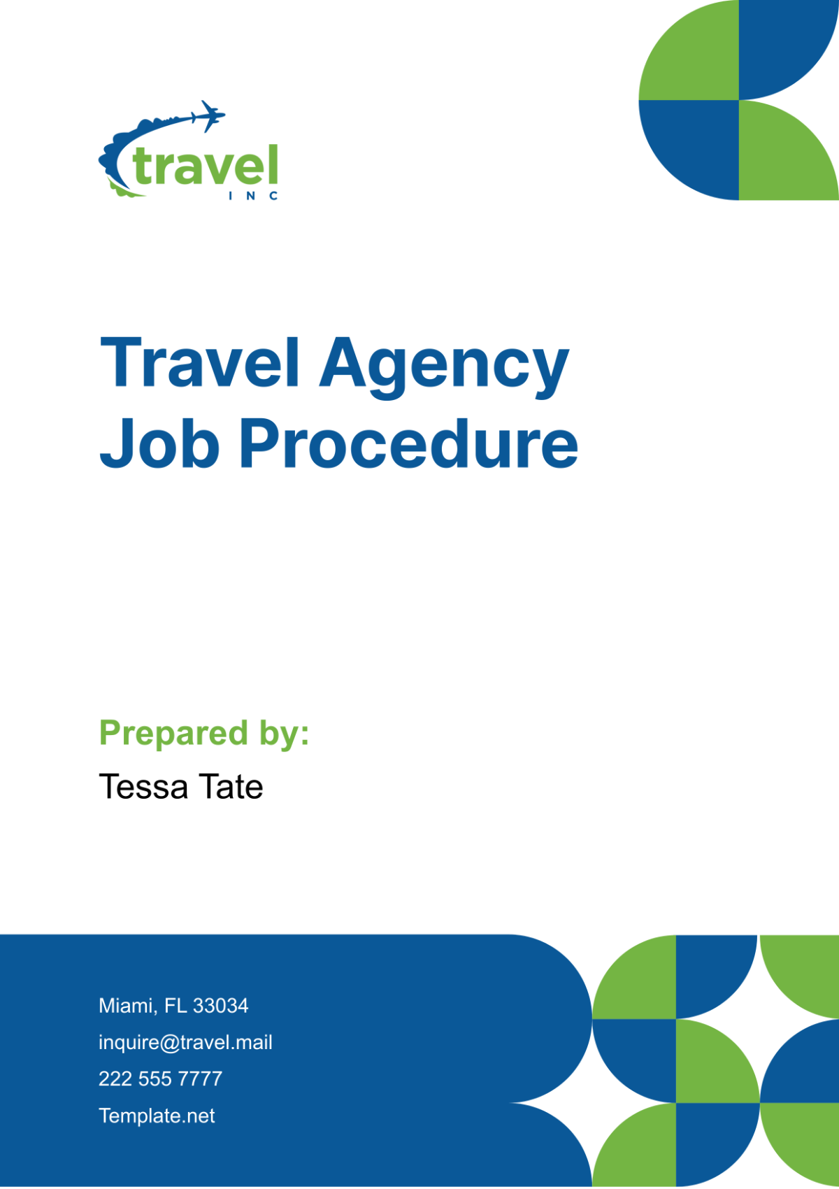 Travel Agency Job Procedure Template