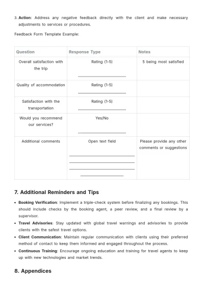 Free Travel Agency Job Procedure Template to Edit Online