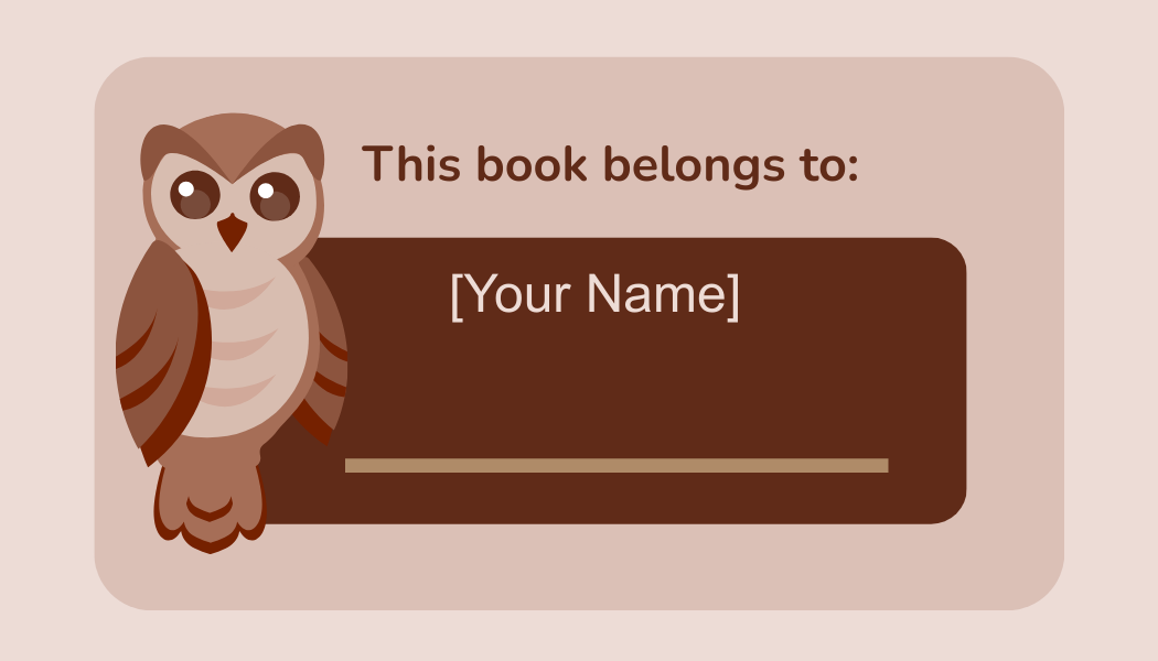Owls Book Label Template