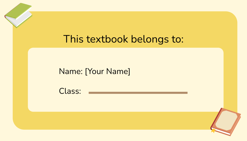Textbook Label Template