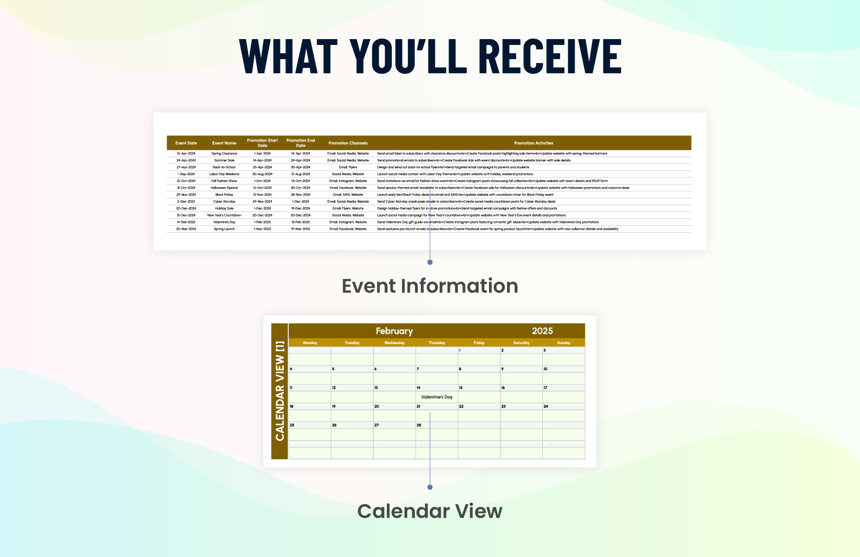 Sales Event Promotion Schedule Template