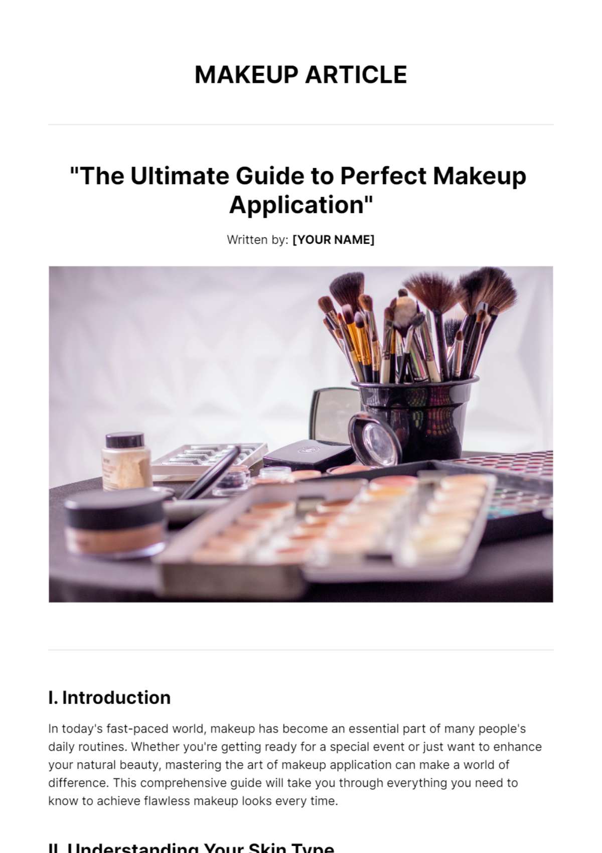 Makeup Article Template - Edit Online & Download