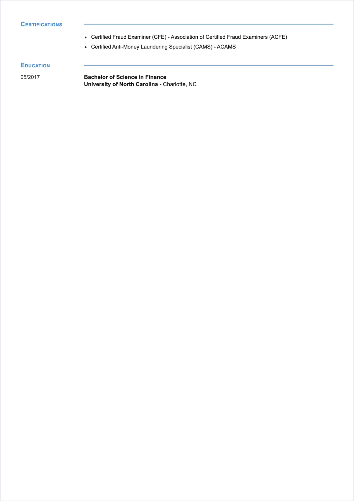 Free Fraud Analyst ATS Resume Summary Template, AI Resume Builder