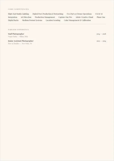 Free Photographer ATS Resume Summary Template, AI Resume Builder