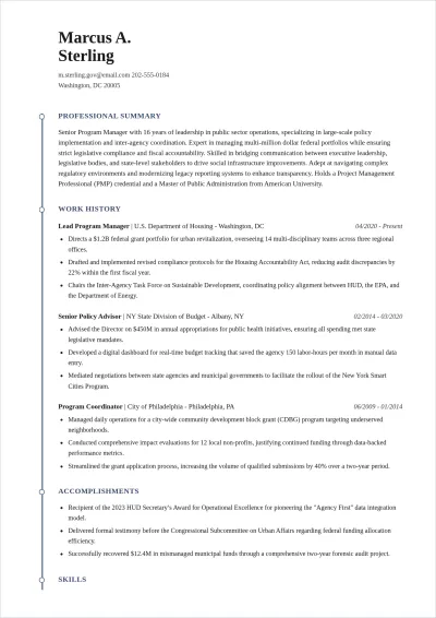 Free Government ATS Resume Summary Template, AI Resume Builder