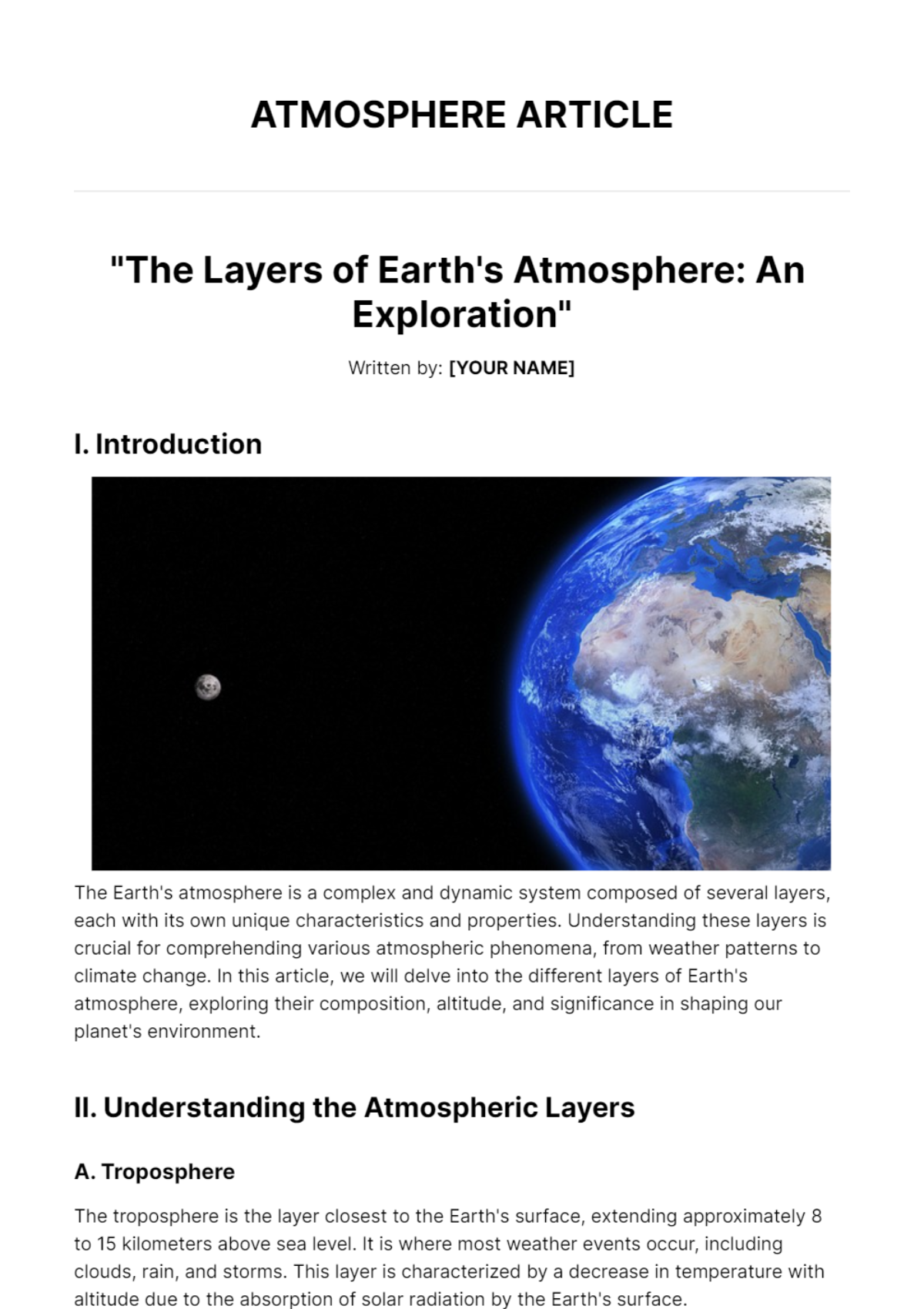 Atmosphere Article Template - Edit Online & Download