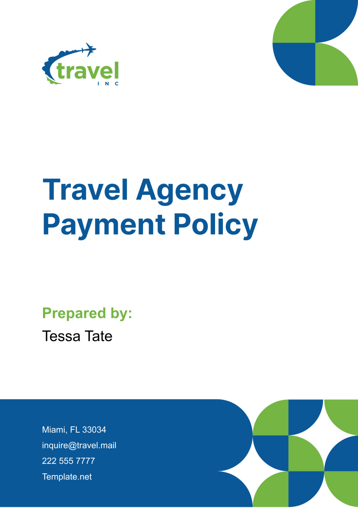 Travel Agency Payment Policy Template - Edit Online & Download