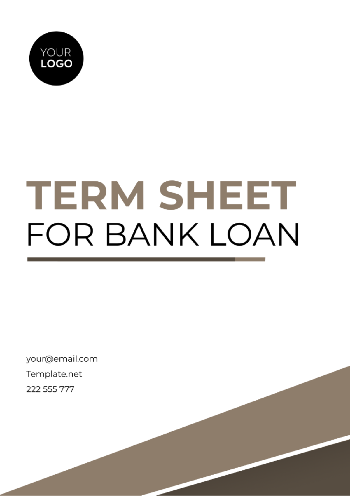 Free Term Sheet for Bank Loan Template to Edit Online