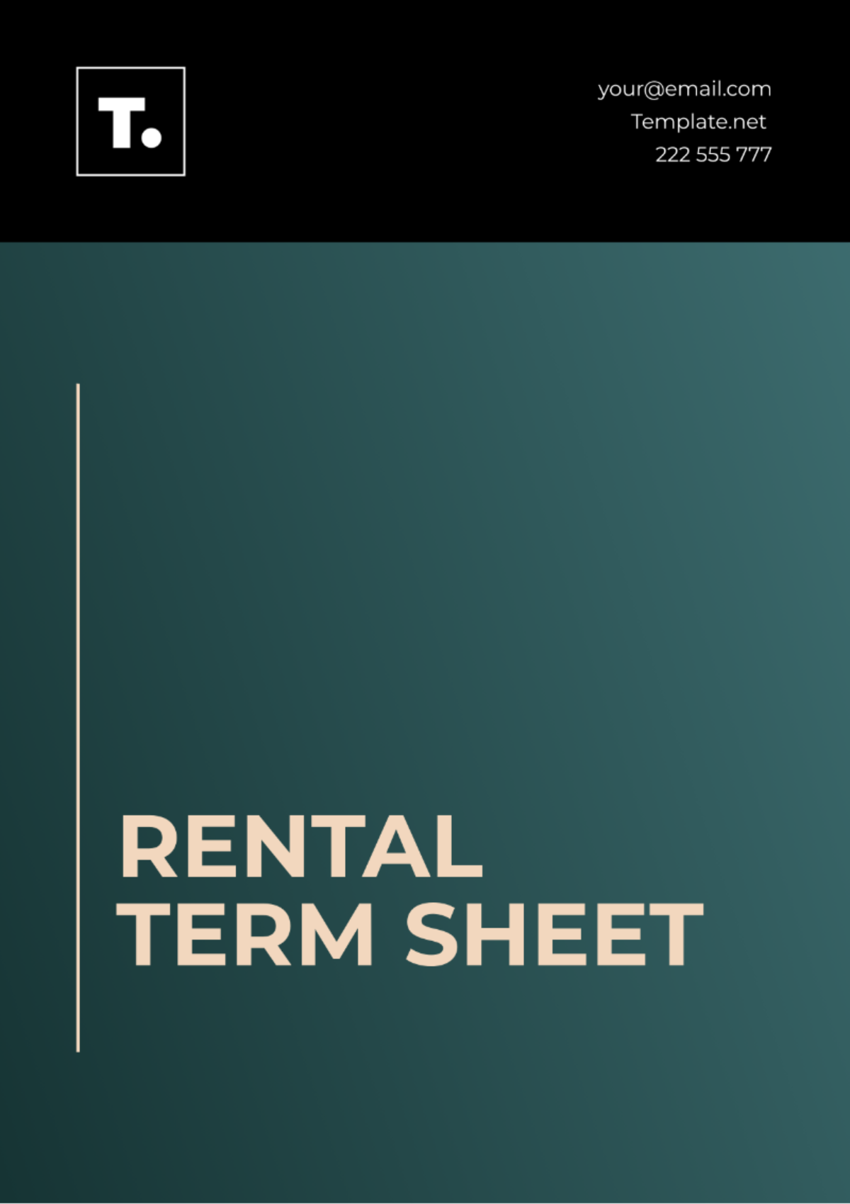 Rental Term Sheet Template