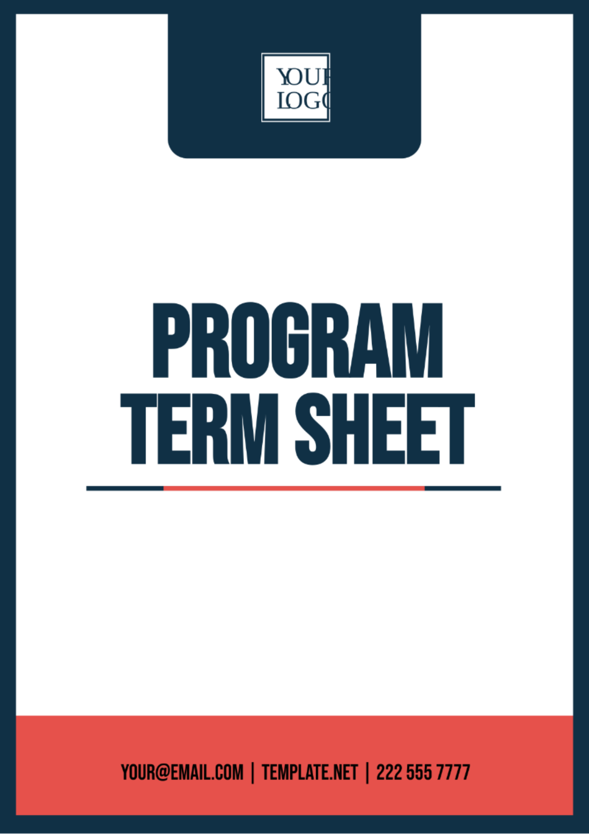 Program Term Sheet Template