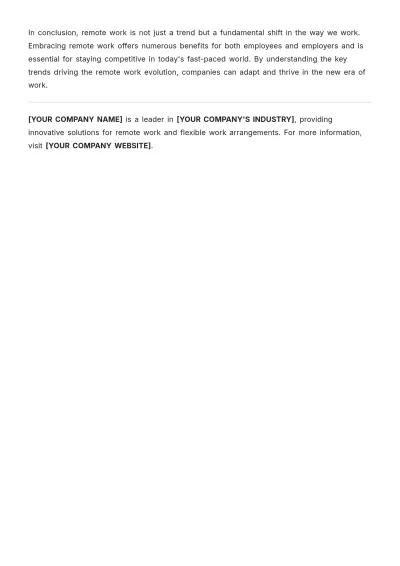 Free Job Article Template to Edit Online