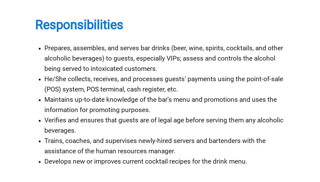 Free Nightclub Bartender Job Description Template 3.jpe