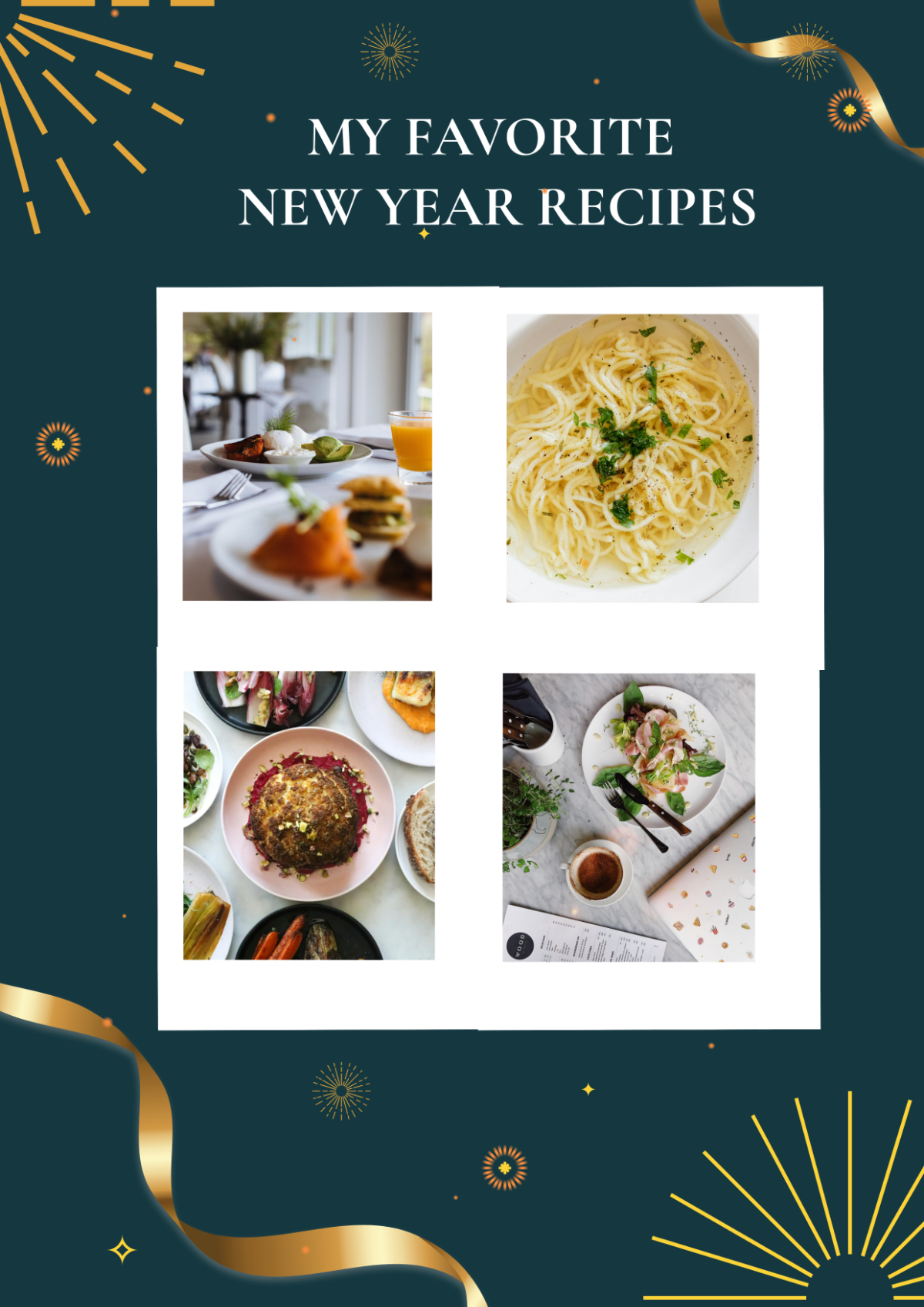 New Year Recipe Photo Collage